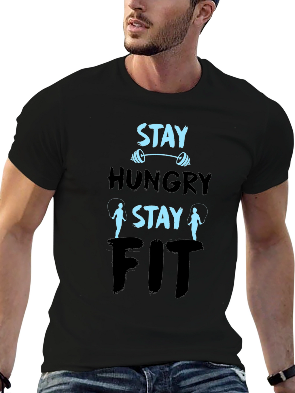 Stay Hungry Stay Fit Graphic T-Shirt