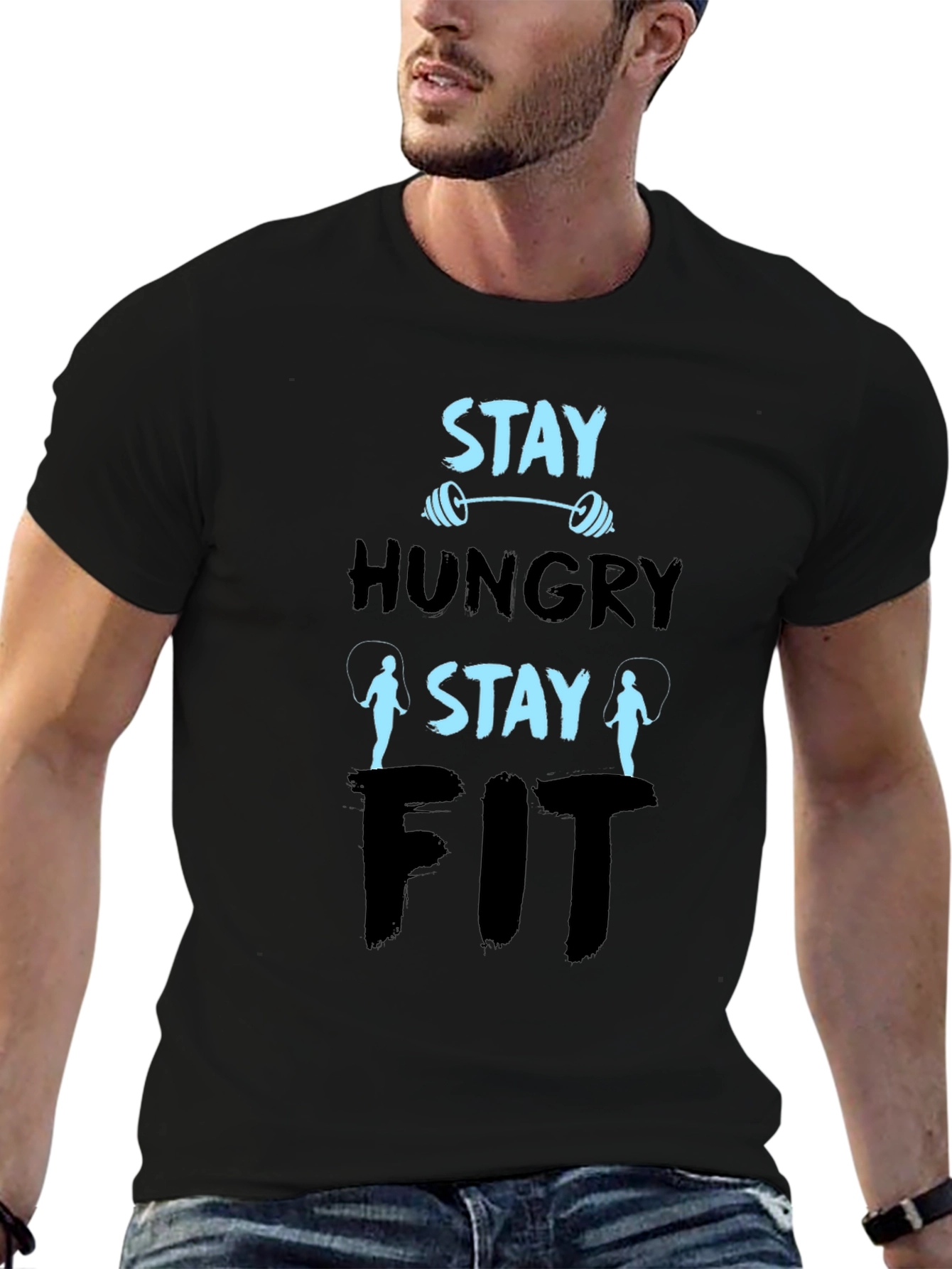 Stay Hungry Stay Fit Graphic T-Shirt