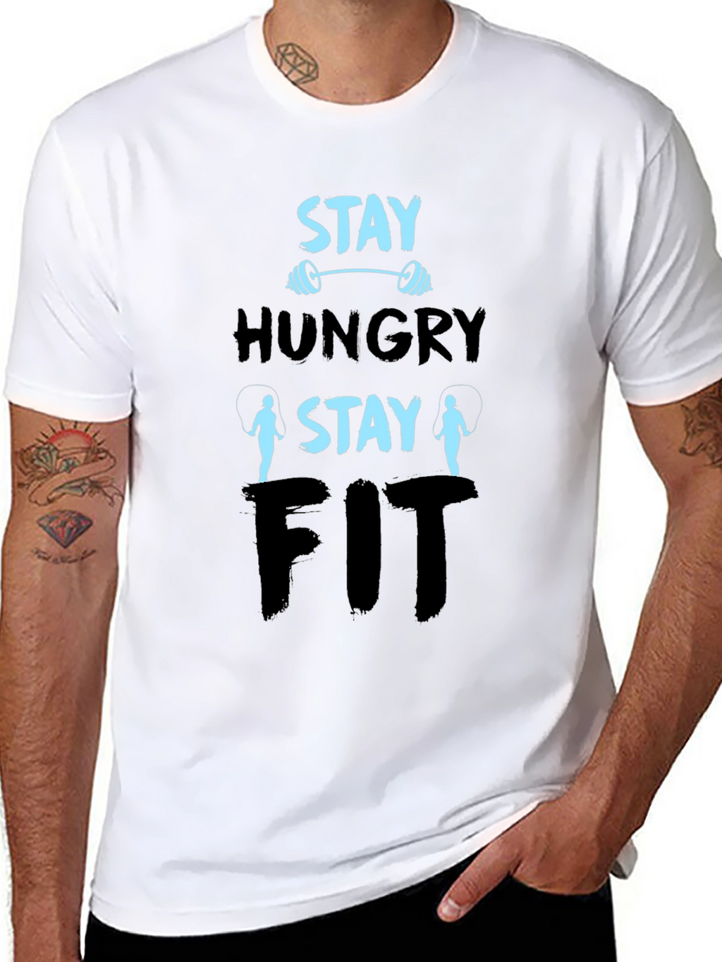Stay Hungry Stay Fit Graphic T-Shirt