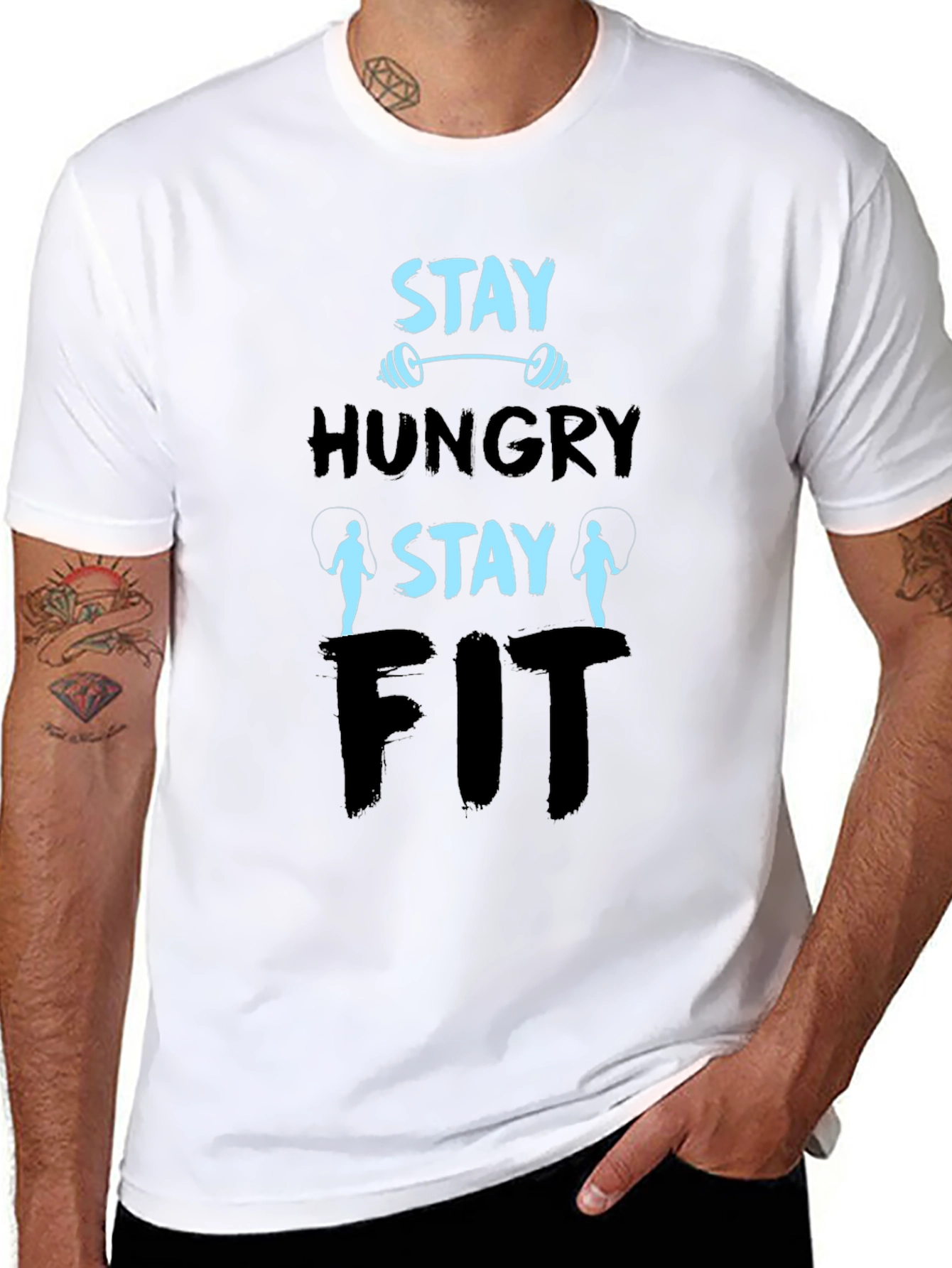 Stay Hungry Stay Fit Graphic T-Shirt