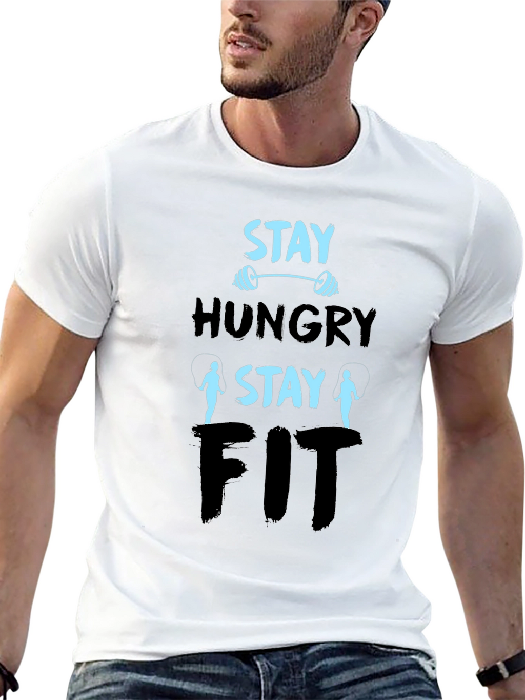 Stay Hungry Stay Fit Graphic T-Shirt