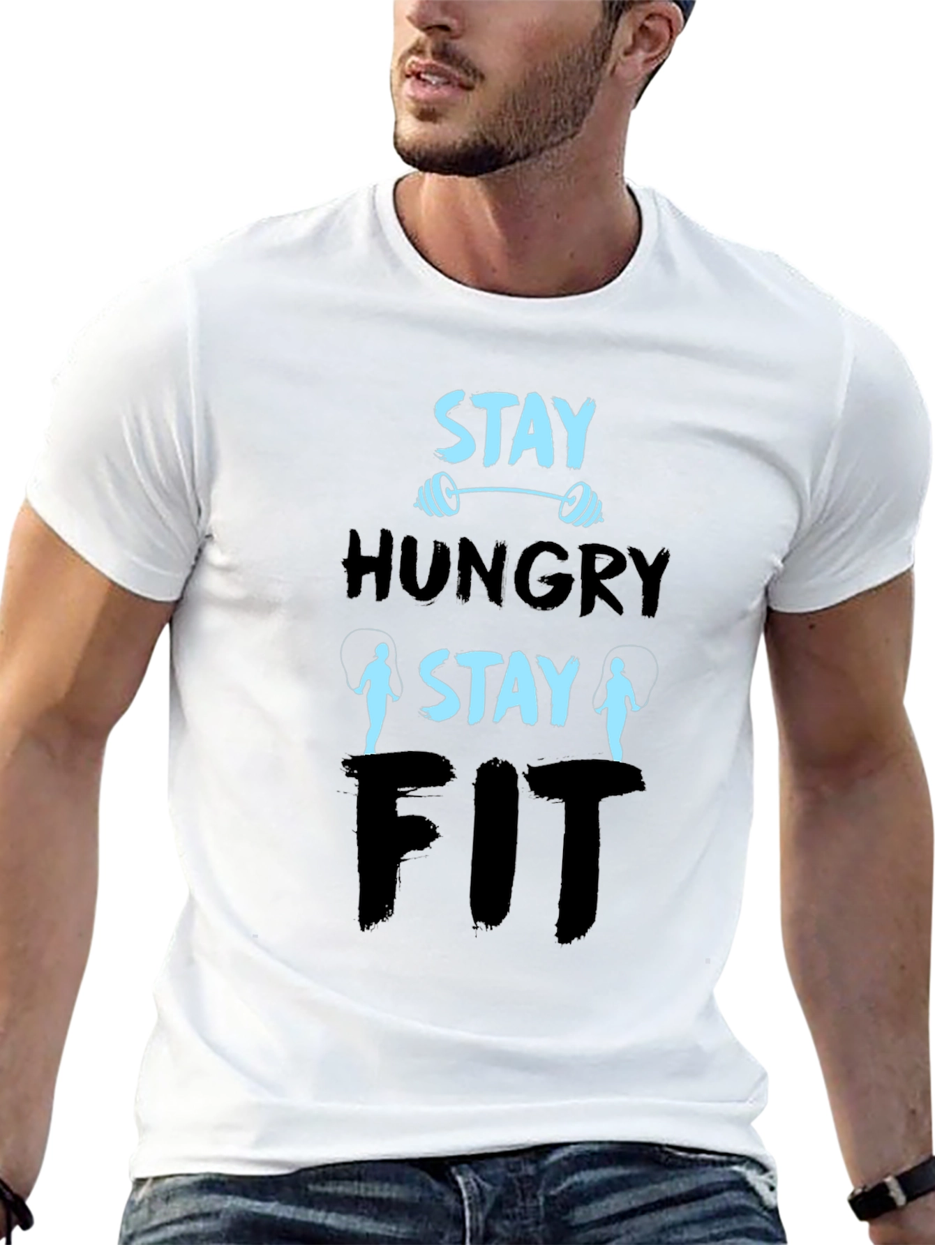 Stay Hungry Stay Fit Graphic T-Shirt