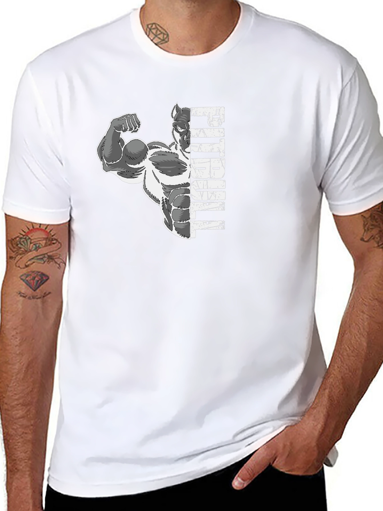 Pitbull Muscle Graphic Tee - Black