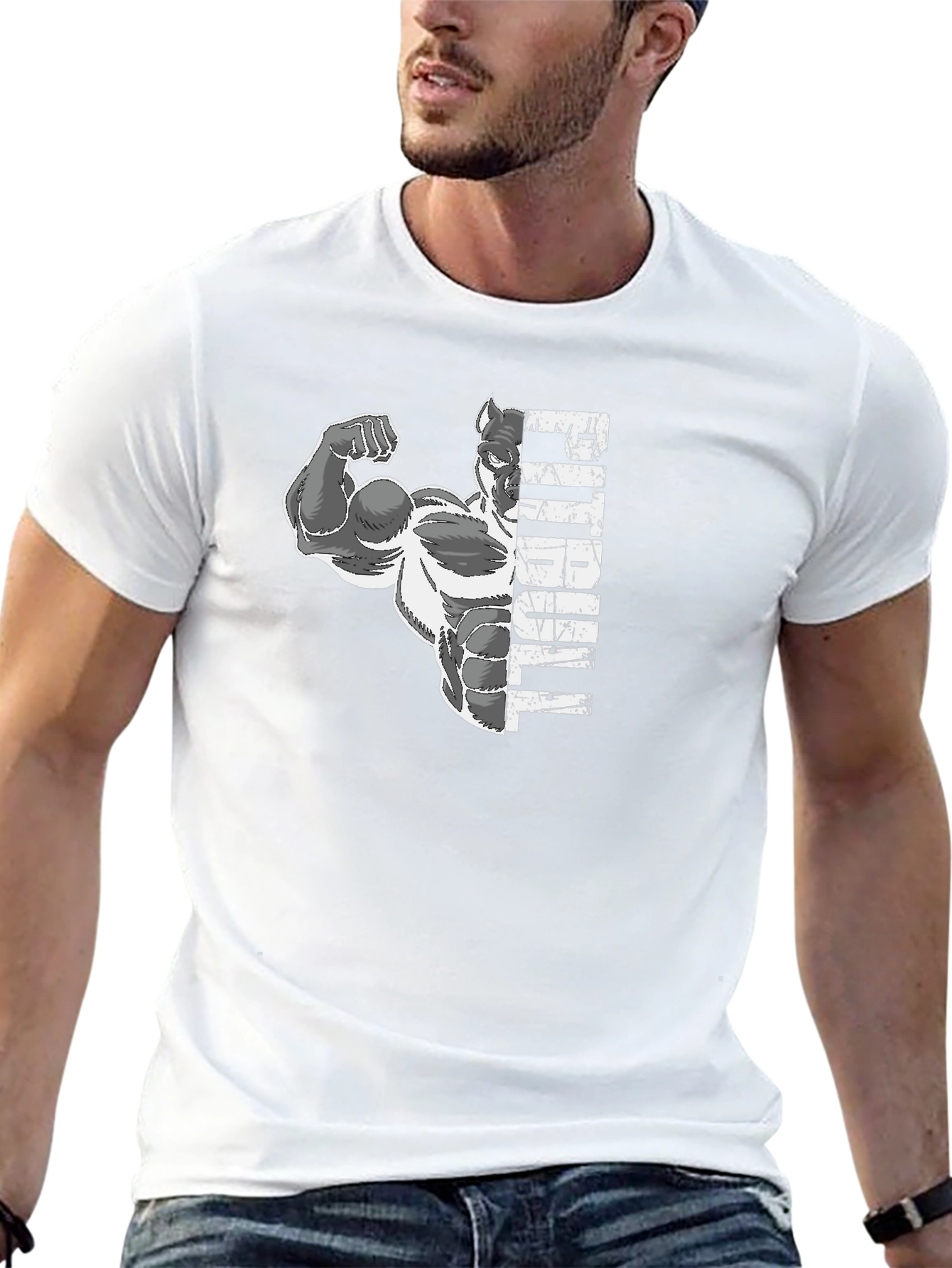 Pitbull Muscle Graphic Tee - Black