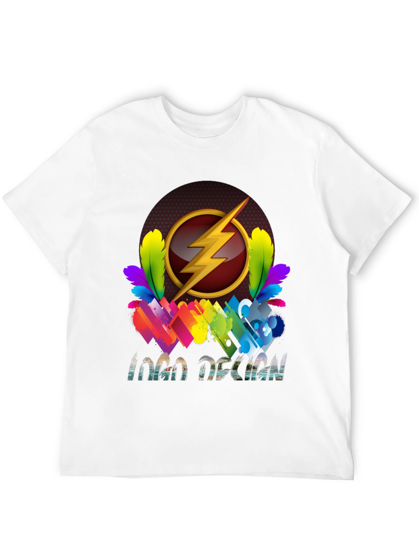 Flash Logo Design Black T-Shirt