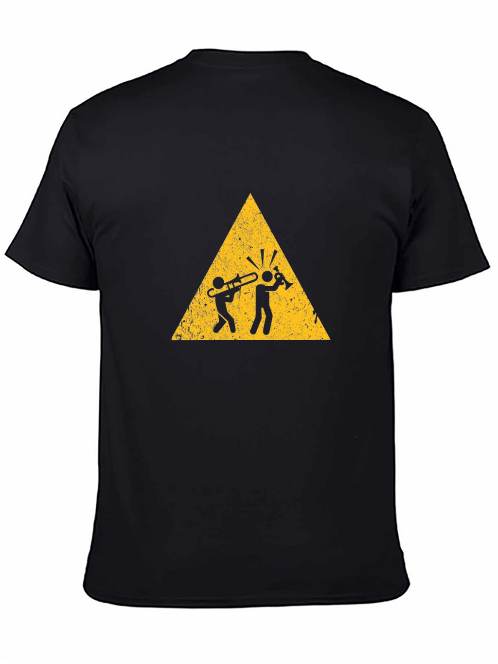 Musician Warning Graphic Tee - Black Cotton T-Shirt