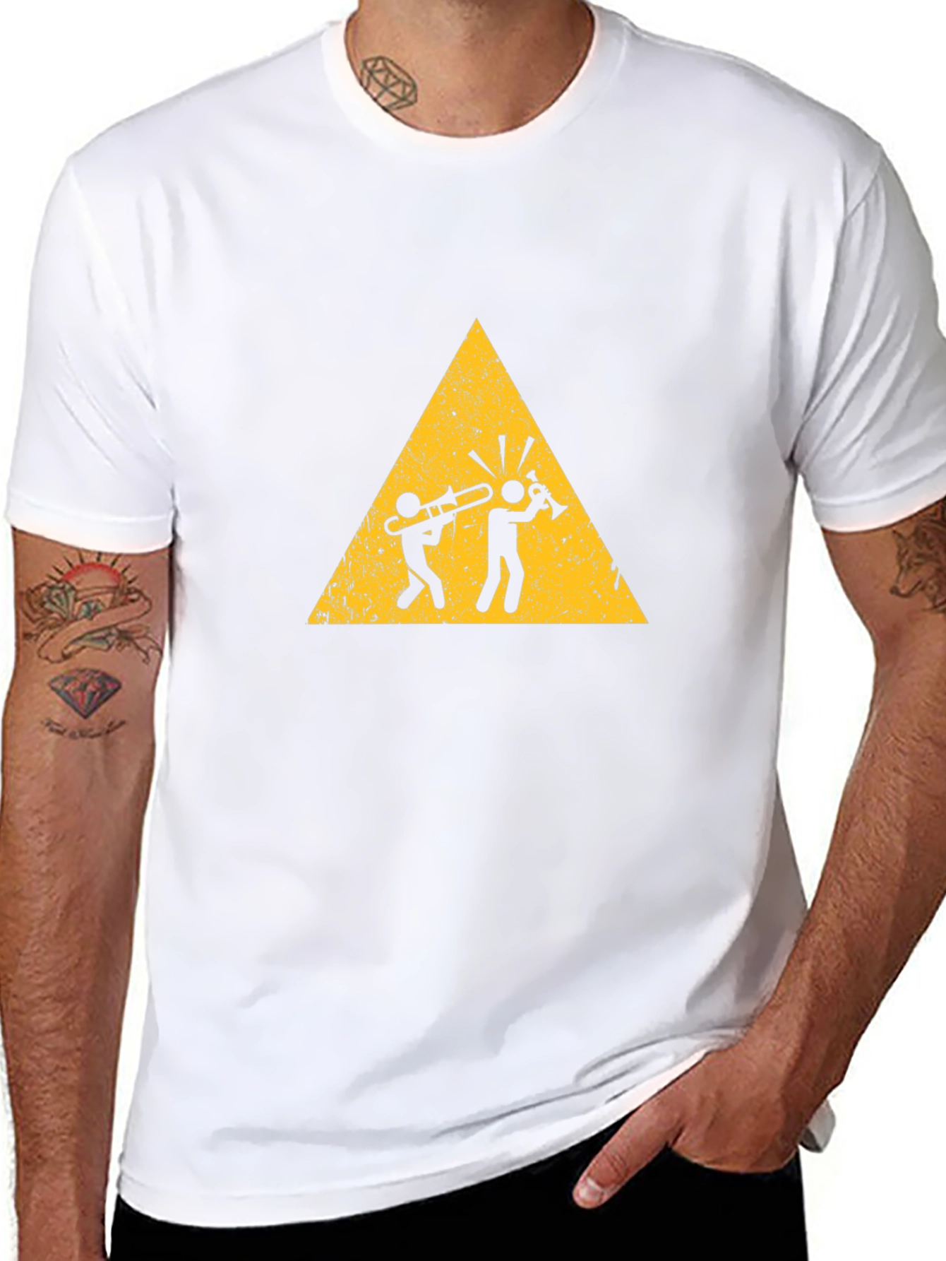 Musician Warning Graphic Tee - Black Cotton T-Shirt