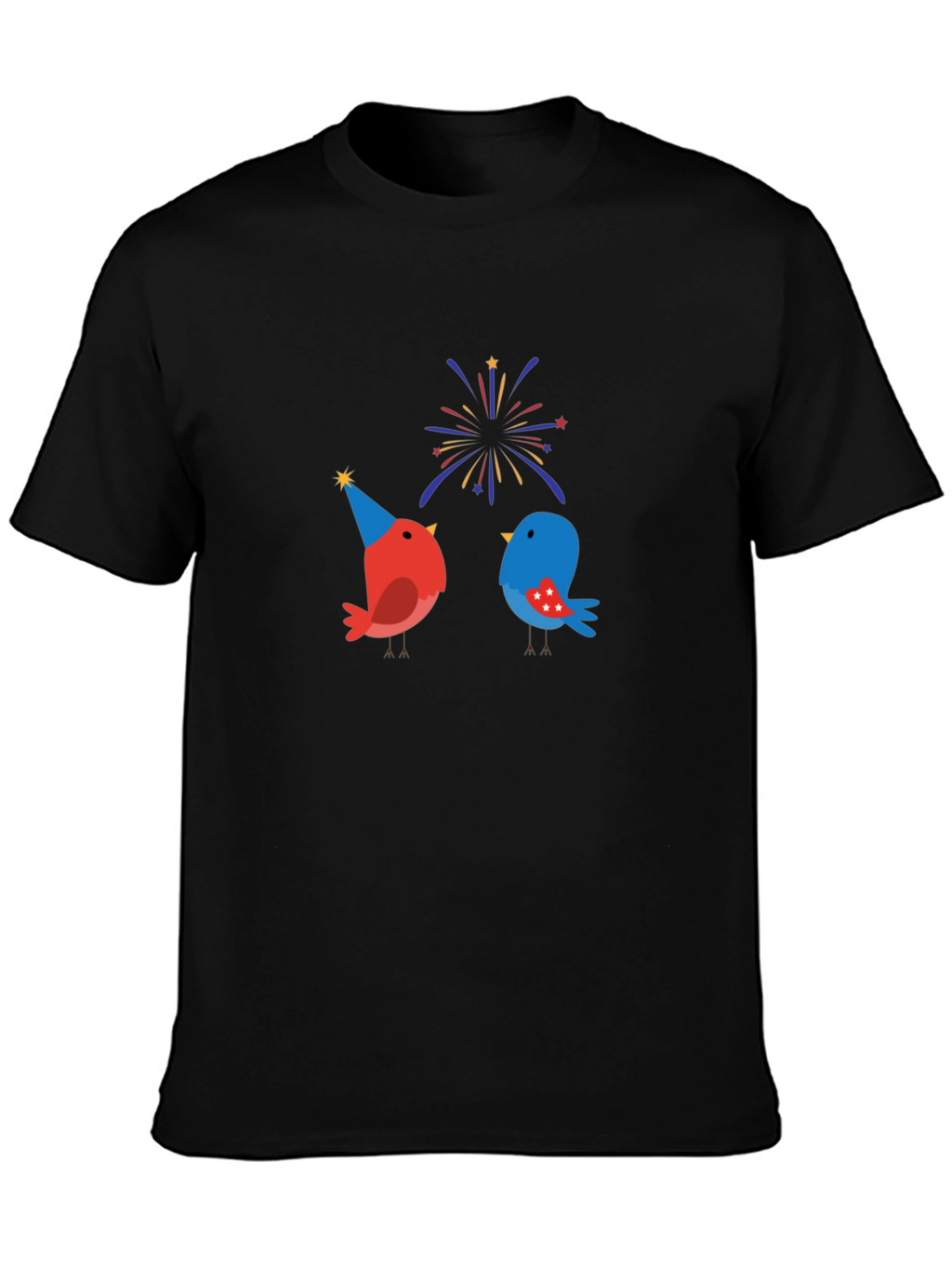 Festive Birds Graphic T-Shirt