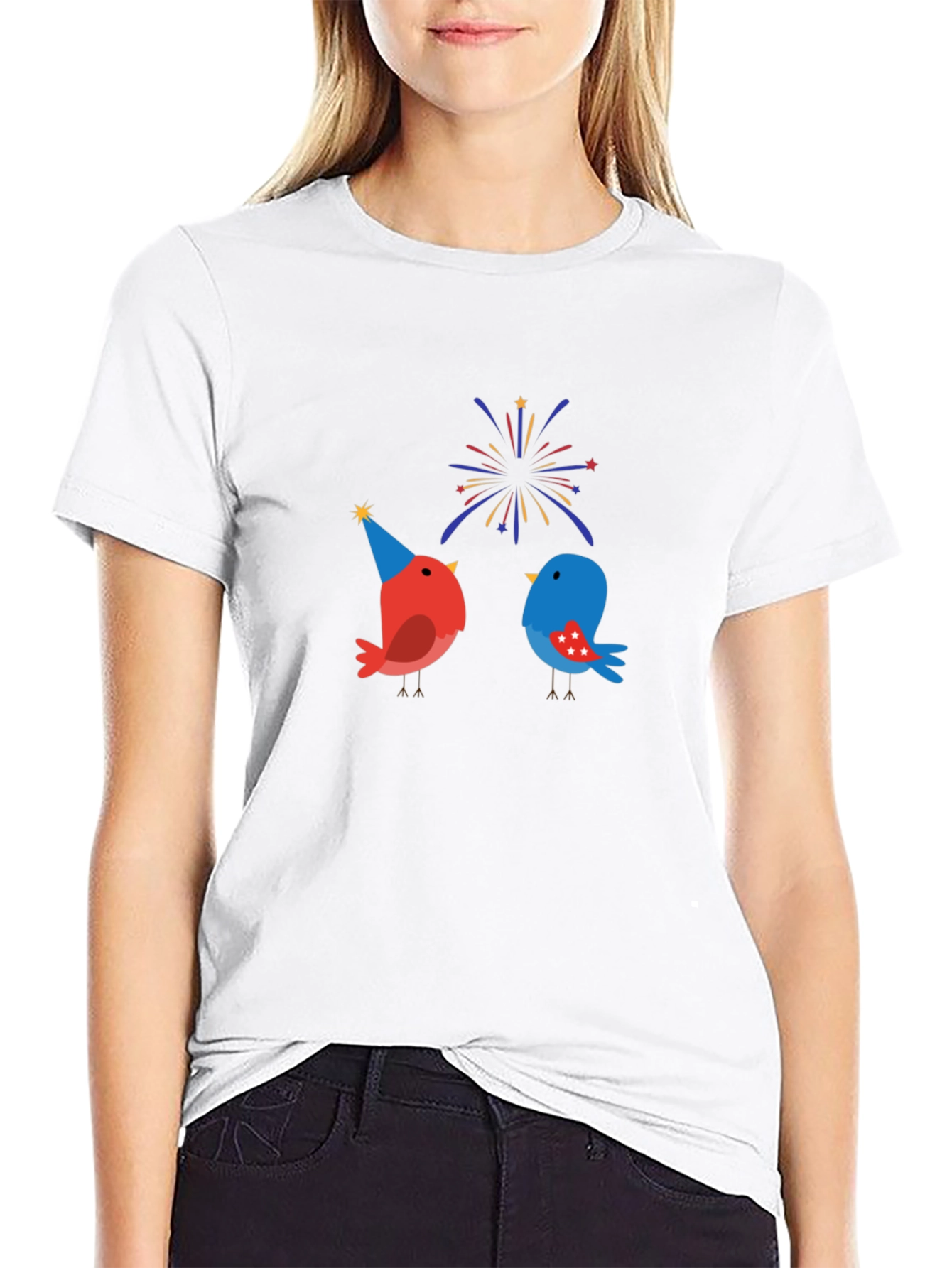 Festive Birds Graphic T-Shirt