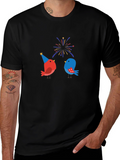 Festive Birds Graphic T-Shirt