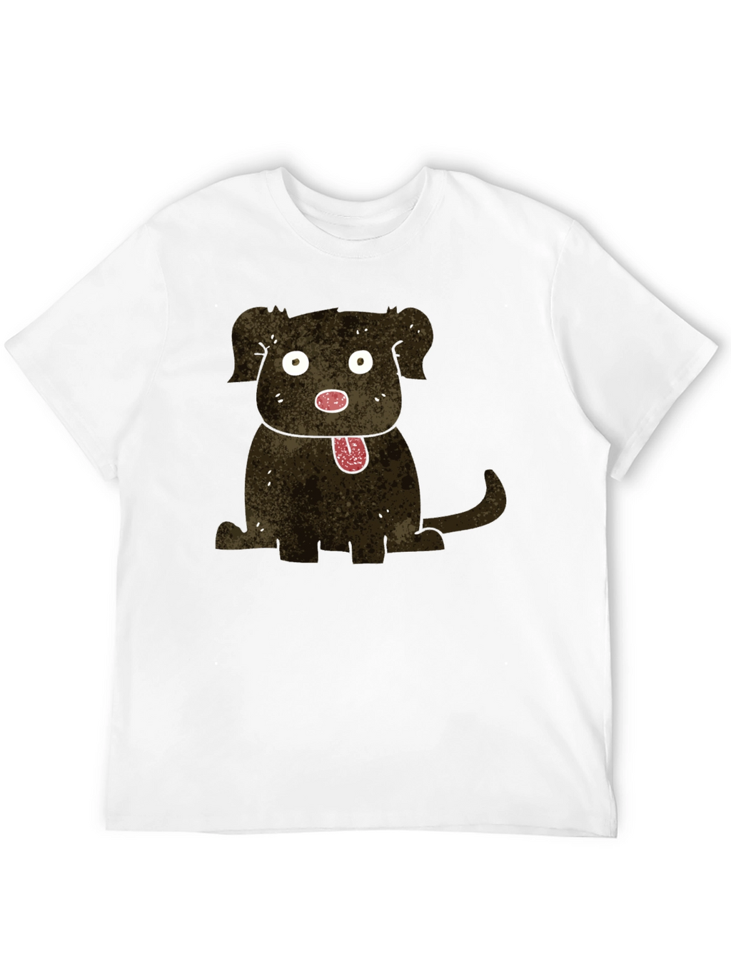Cartoon Dog Graphic Black T-Shirt