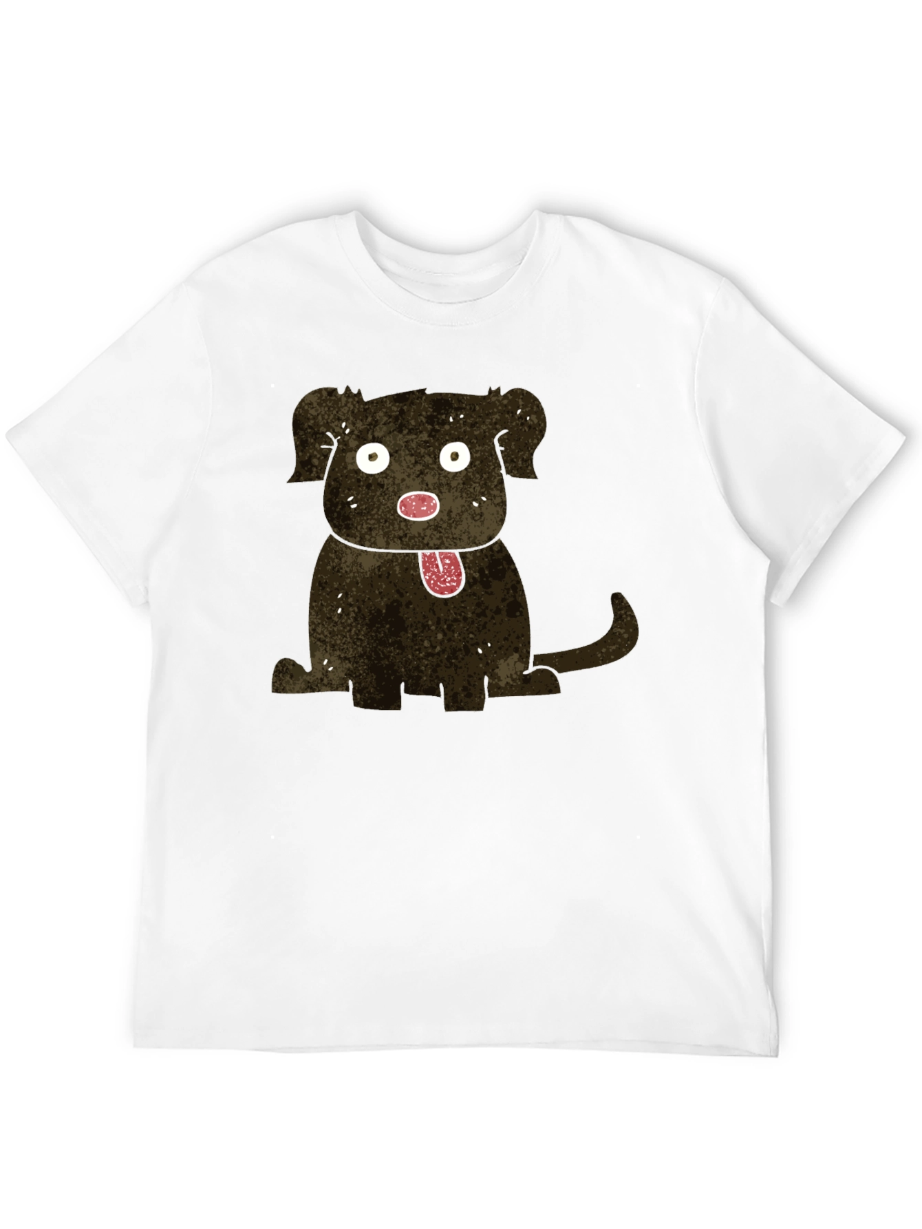 Cartoon Dog Graphic Black T-Shirt