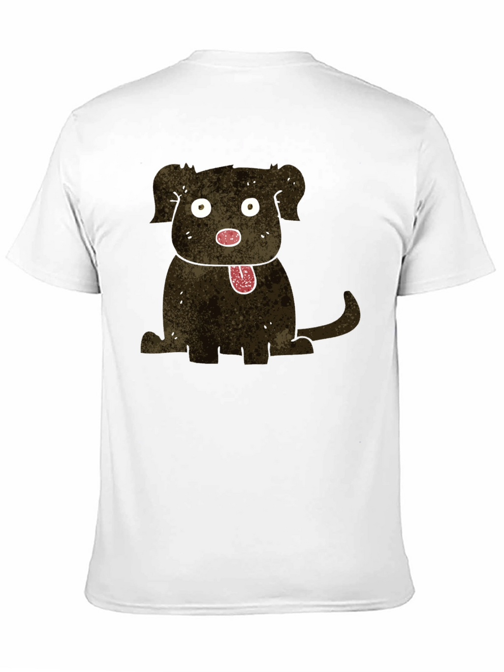 Cartoon Dog Graphic Black T-Shirt