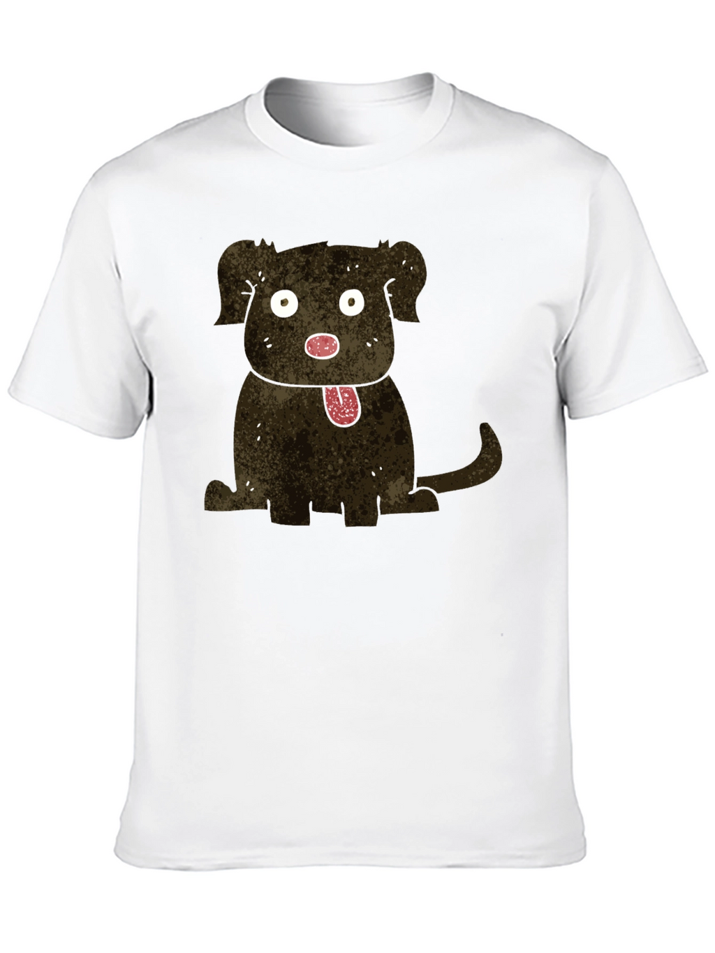 Cartoon Dog Graphic Black T-Shirt