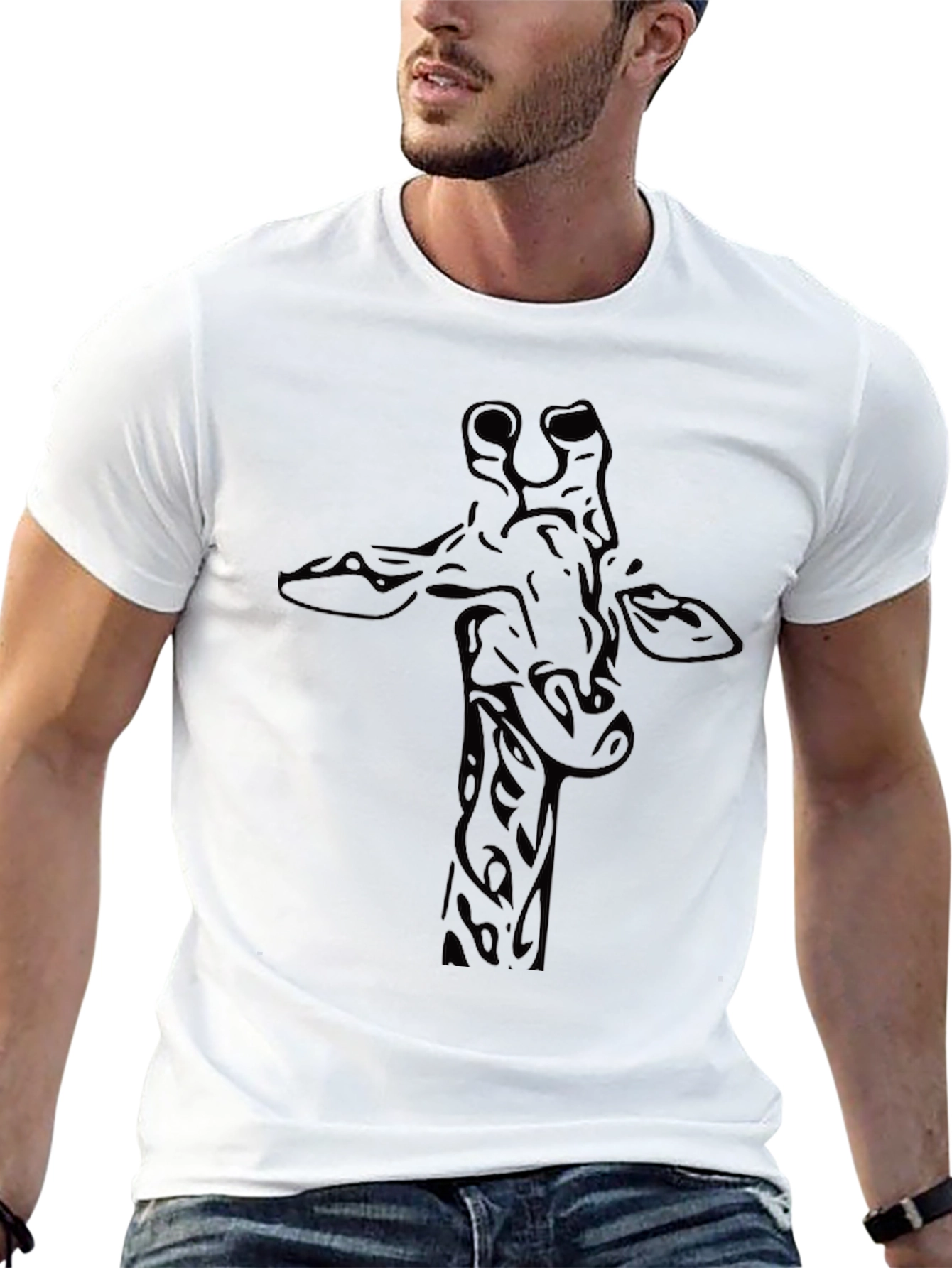 Giraffe Graphic Tee - Stylish Black T-Shirt