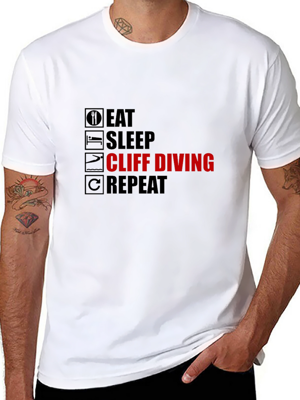 Eat Sleep Cliff Diving Repeat T-Shirt
