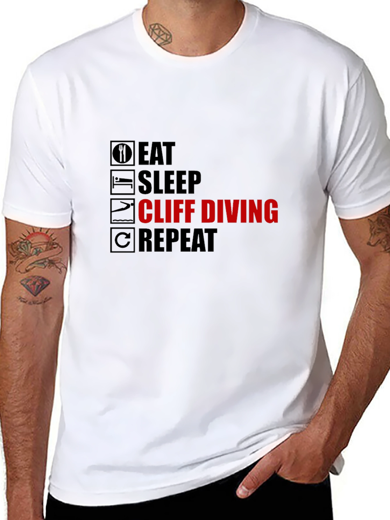 Eat Sleep Cliff Diving Repeat T-Shirt