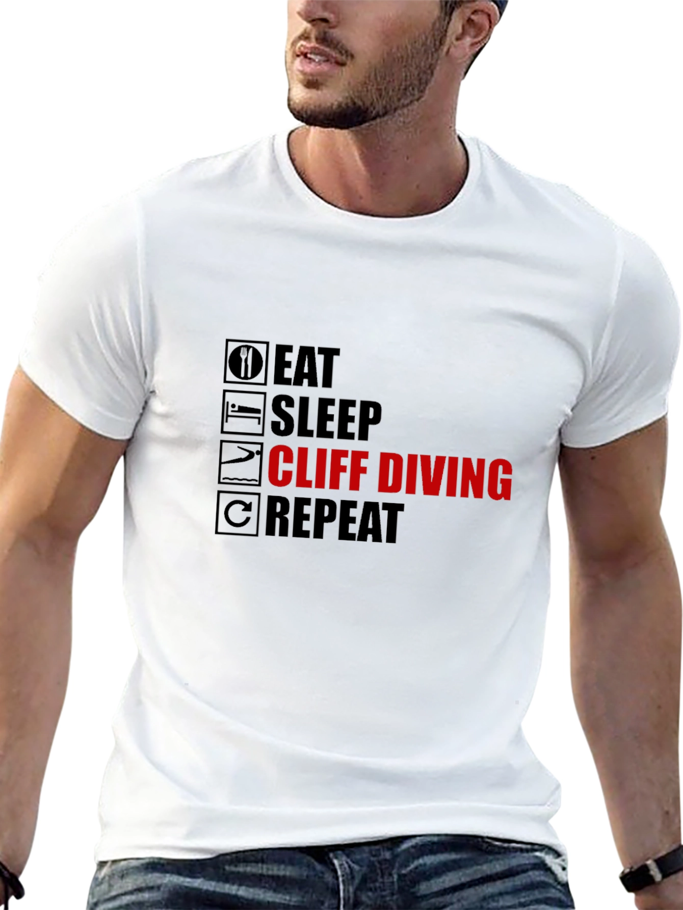 Eat Sleep Cliff Diving Repeat T-Shirt