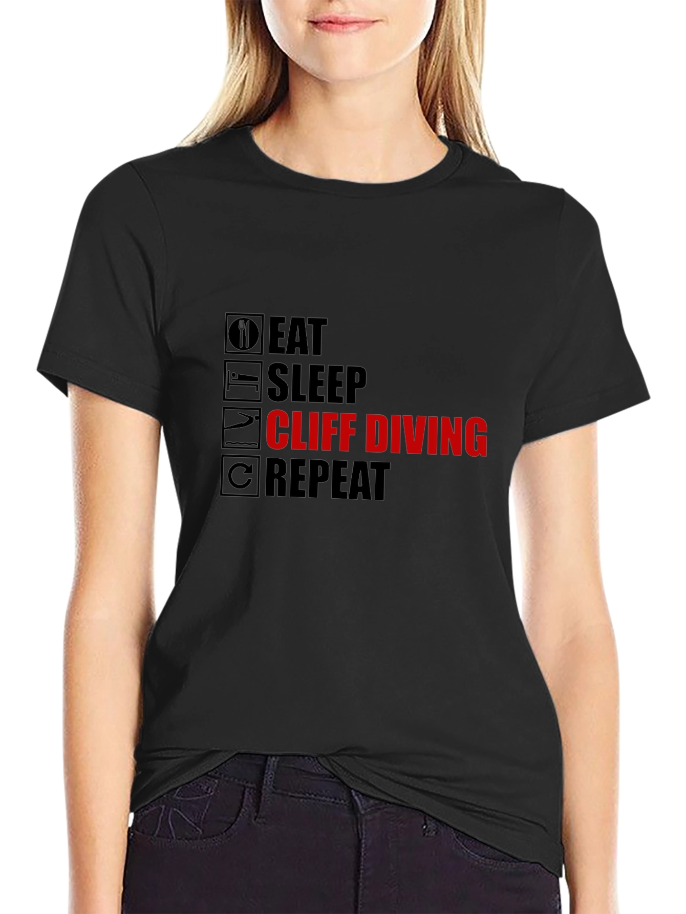 Eat Sleep Cliff Diving Repeat T-Shirt