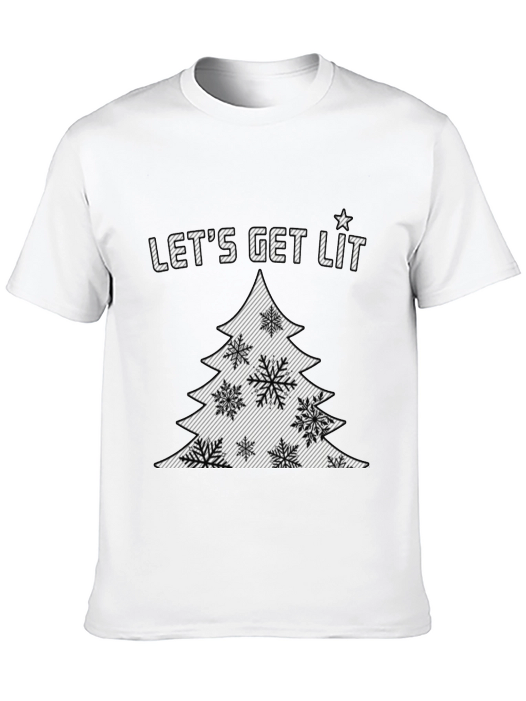 Lets Get Lit Christmas Tree Graphic Tee