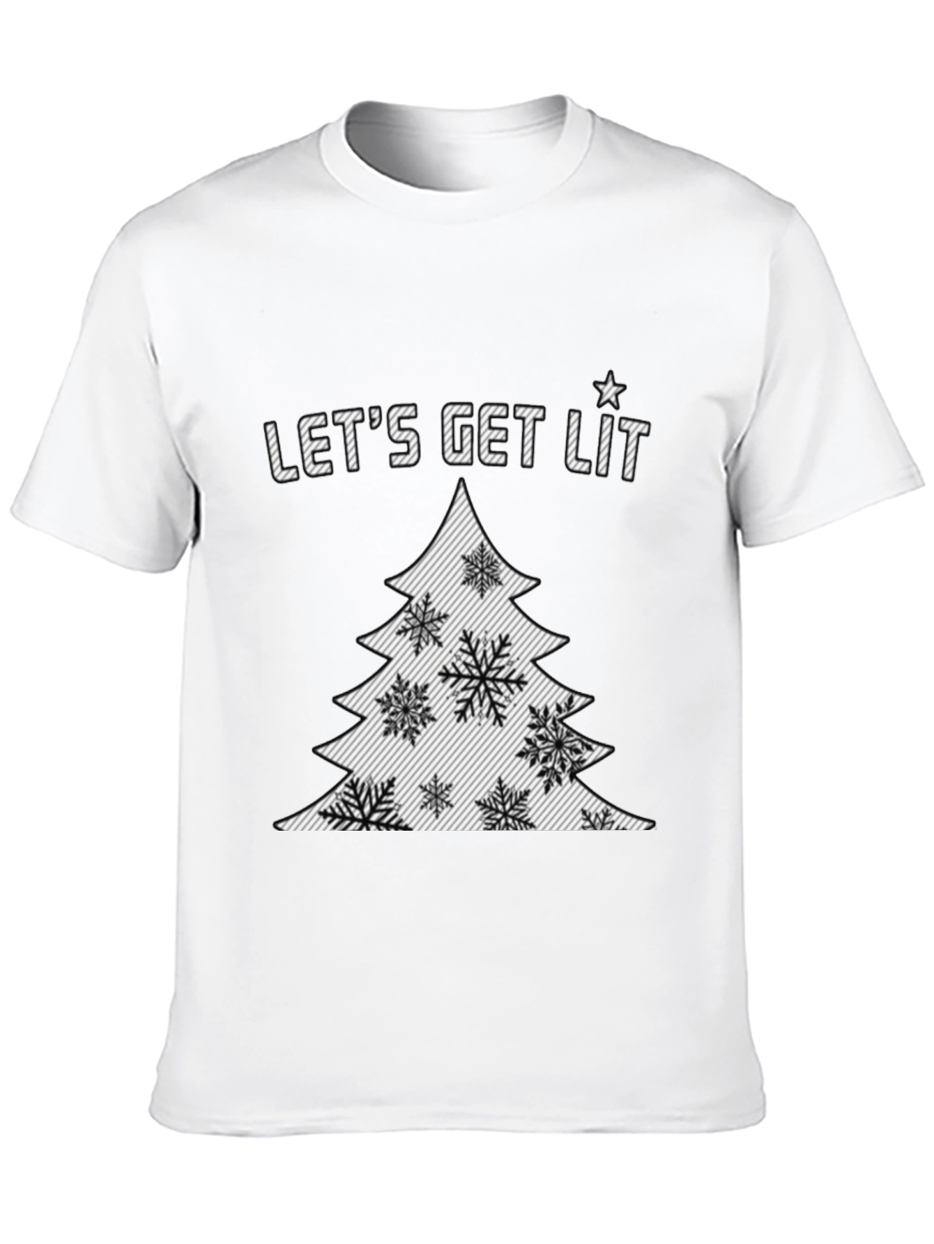 Lets Get Lit Christmas Tree Graphic Tee