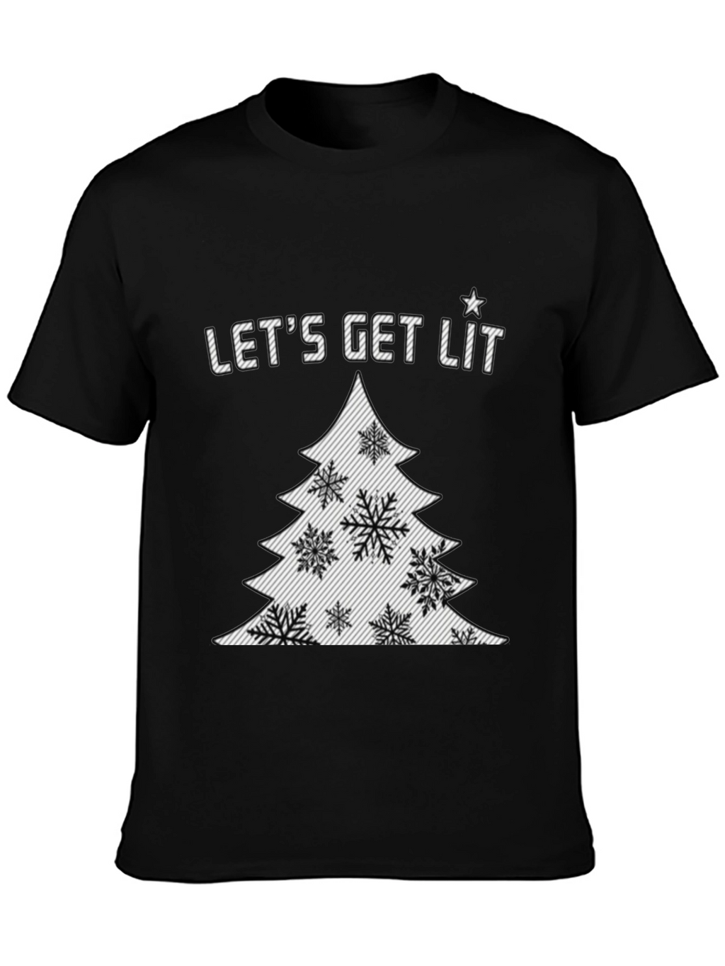 Lets Get Lit Christmas Tree Graphic Tee