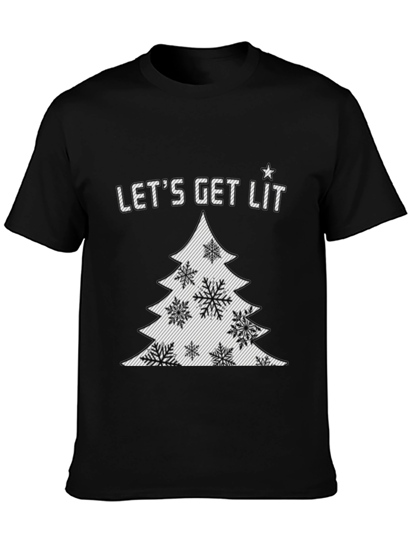 Lets Get Lit Christmas Tree Graphic Tee