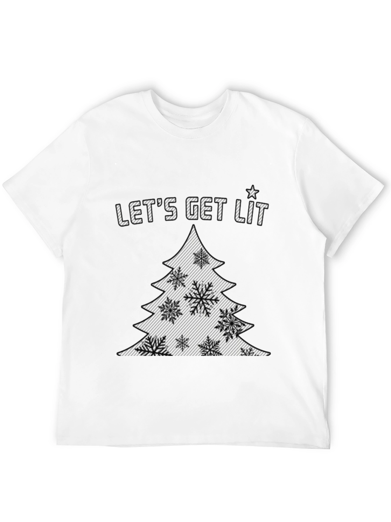 Lets Get Lit Christmas Tree Graphic Tee