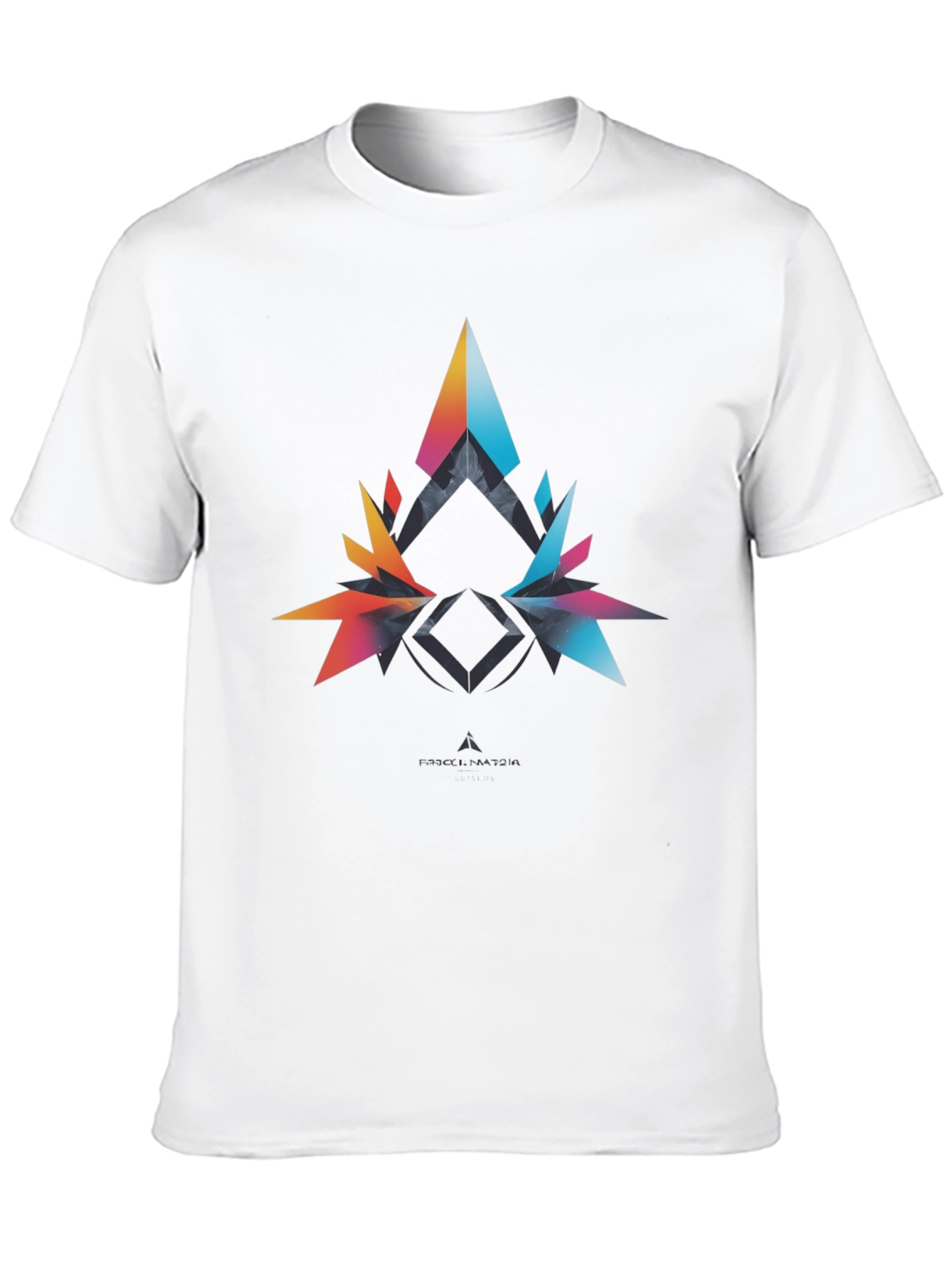 Abstract Geometric Graphic Print Mens Black T-Shirt