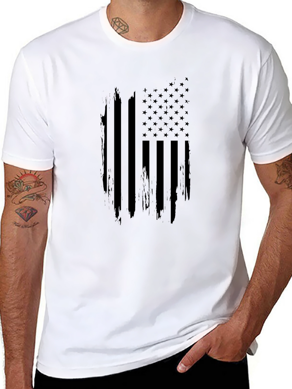 Distressed American Flag Graphic T-Shirt