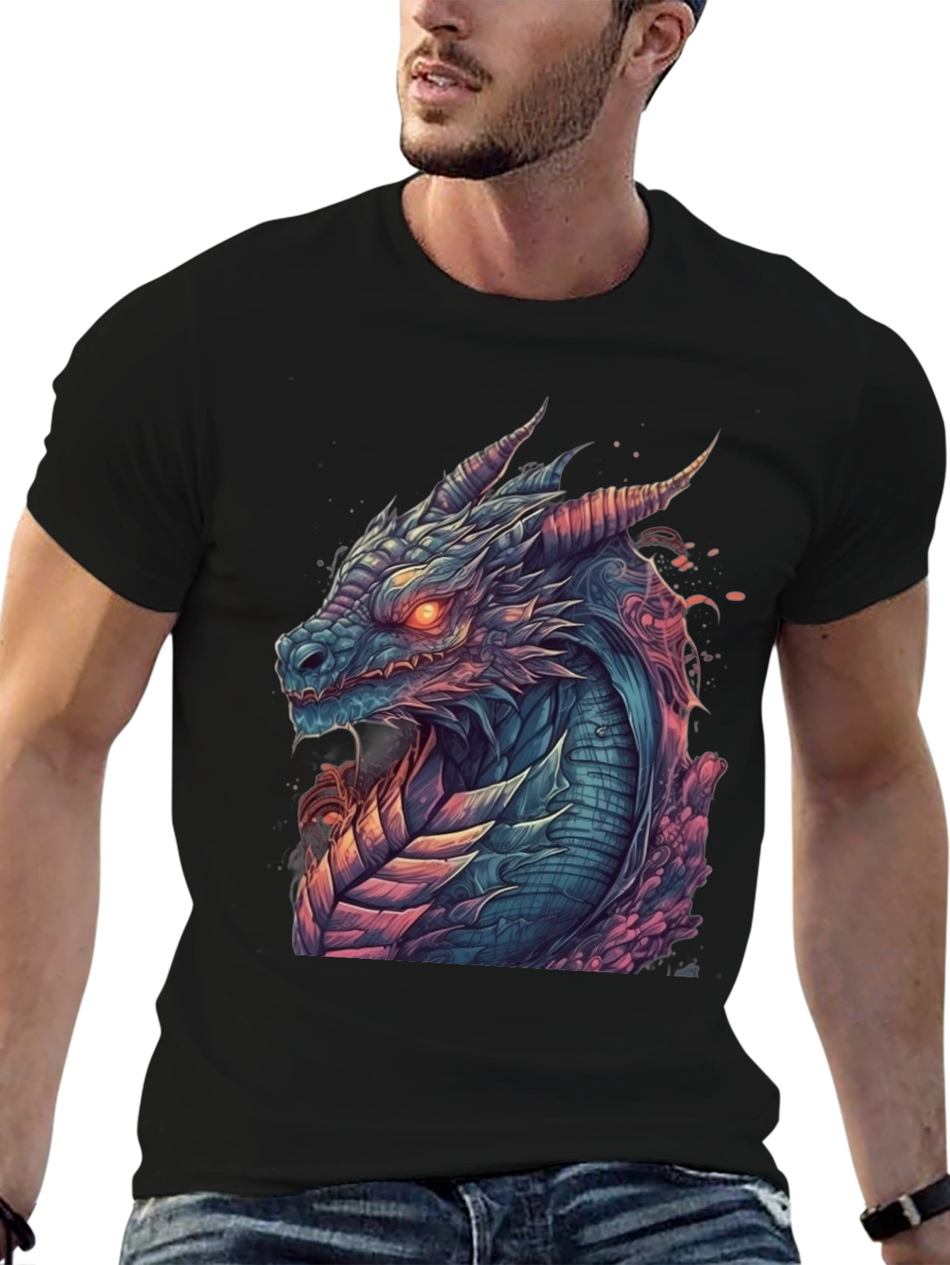 Dragon Graphic Tee - Mens Black T-Shirt