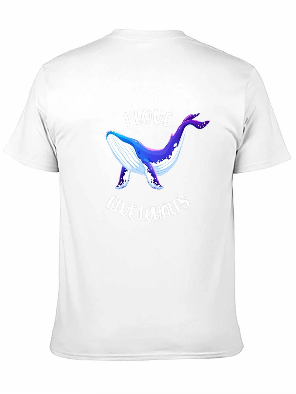 I Love Blue Whales Black T-Shirt
