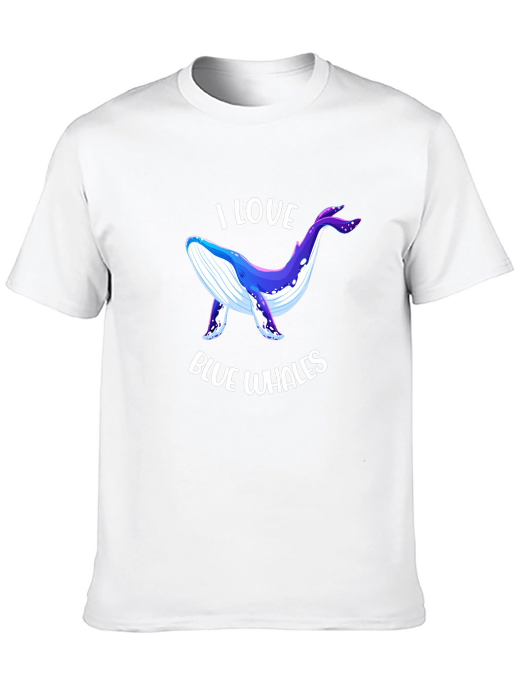 I Love Blue Whales Black T-Shirt