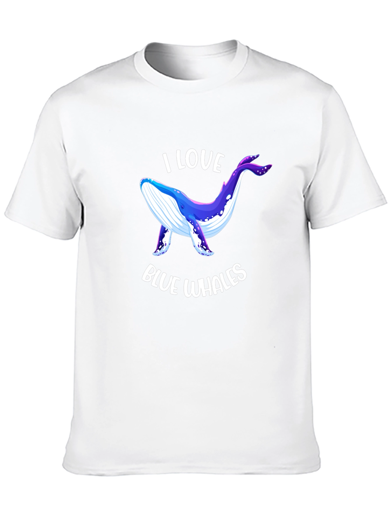 I Love Blue Whales Black T-Shirt