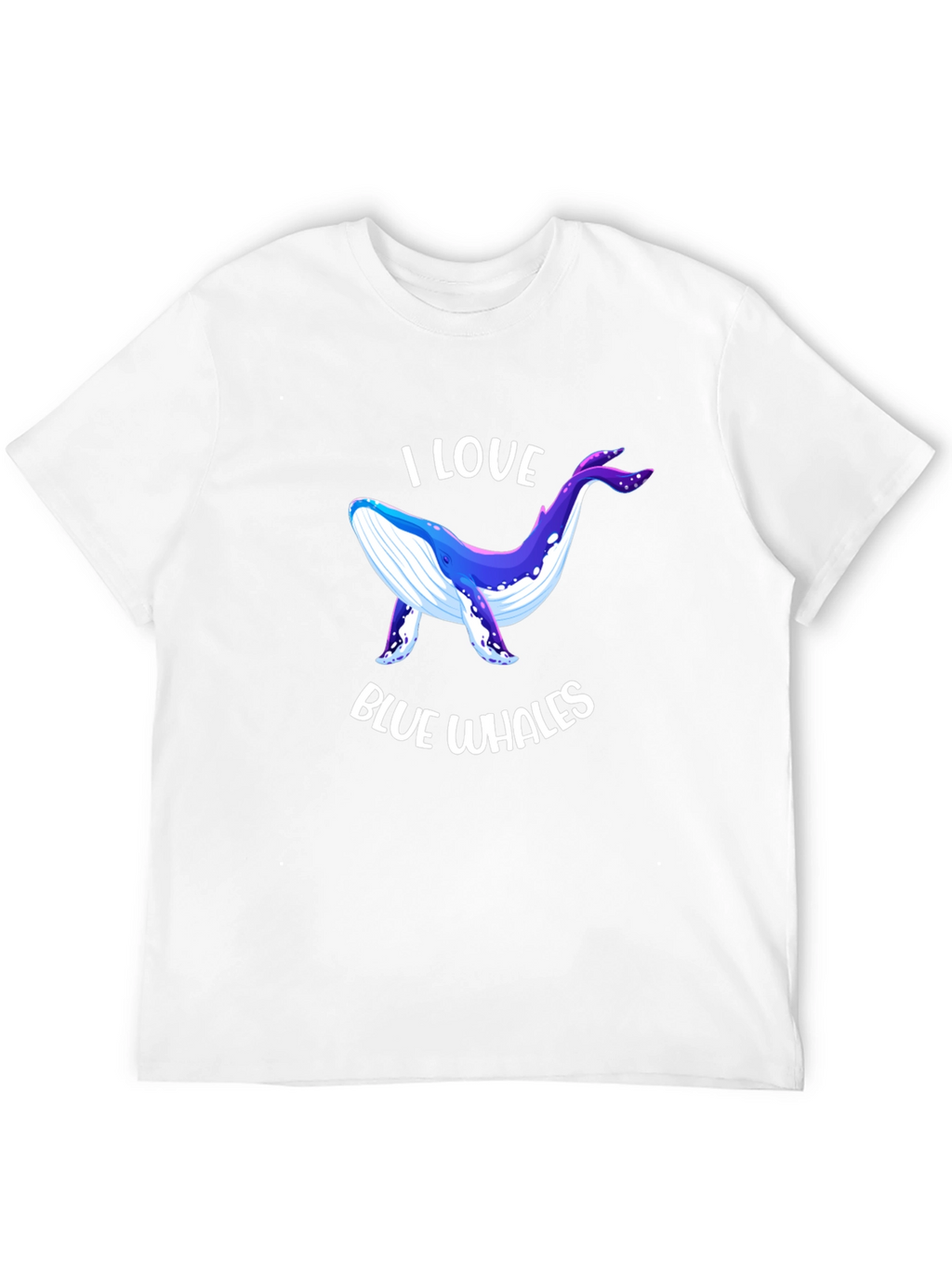 I Love Blue Whales Black T-Shirt