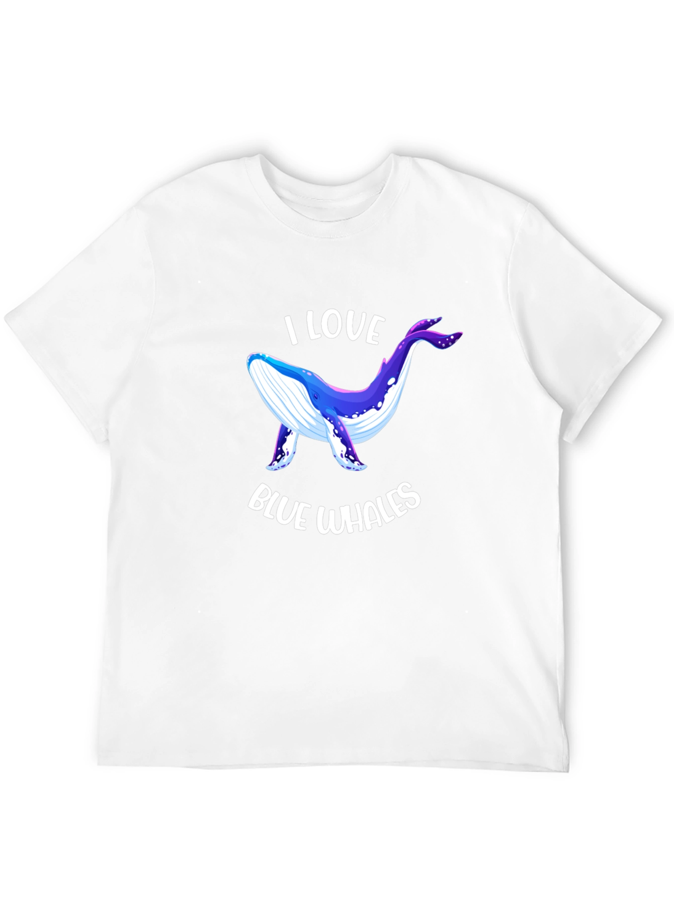 I Love Blue Whales Black T-Shirt