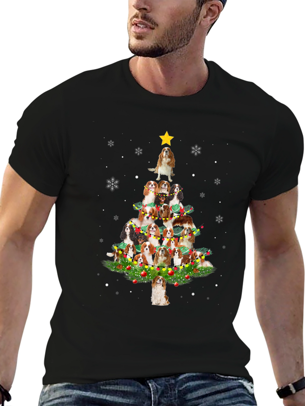 Dog Breed Christmas Tree Graphic Tee