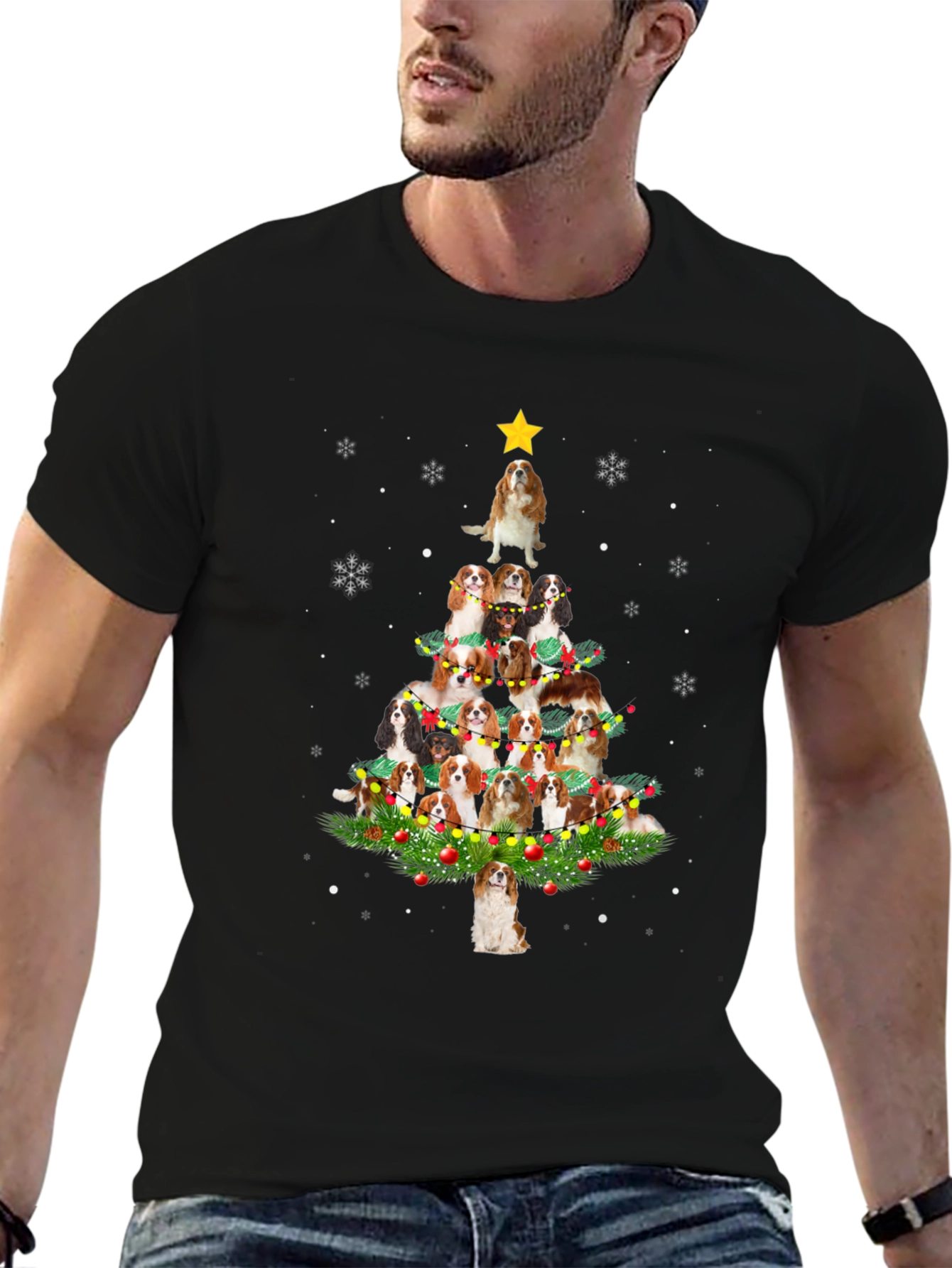 Dog Breed Christmas Tree Graphic Tee