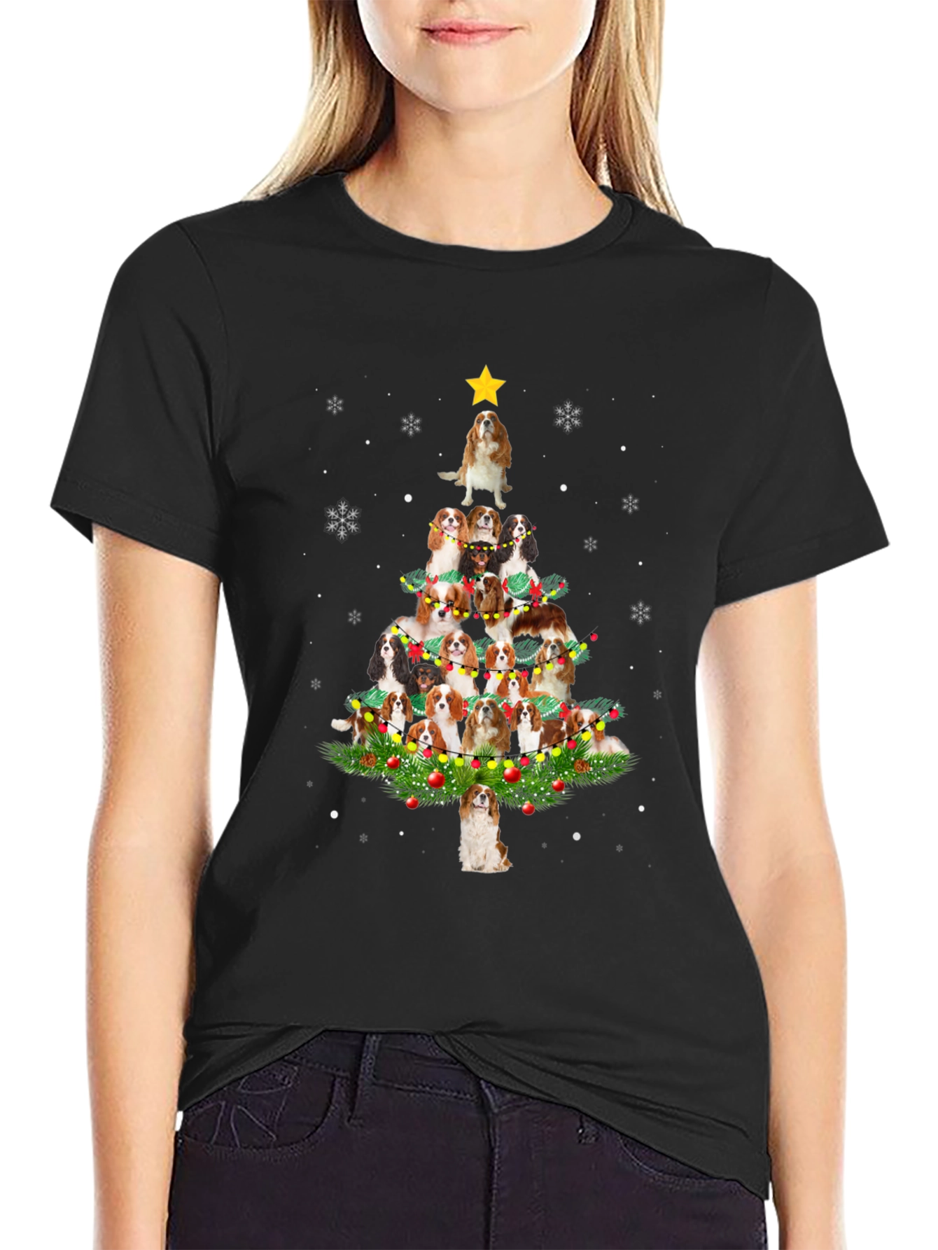 Dog Breed Christmas Tree Graphic Tee