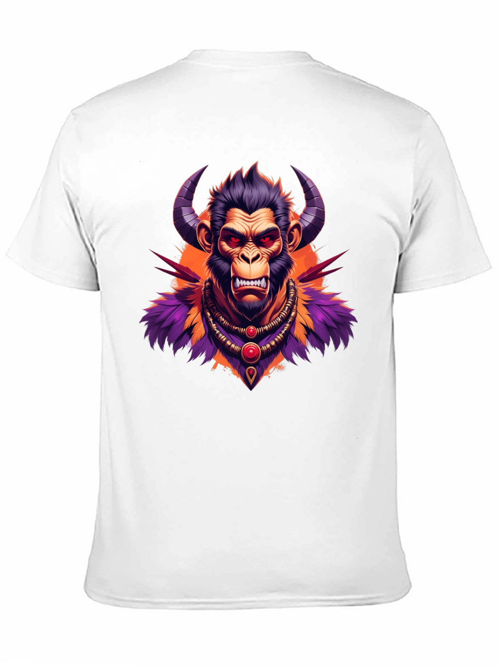 Horned Monkey Graphic Tee - Unique Ape Design