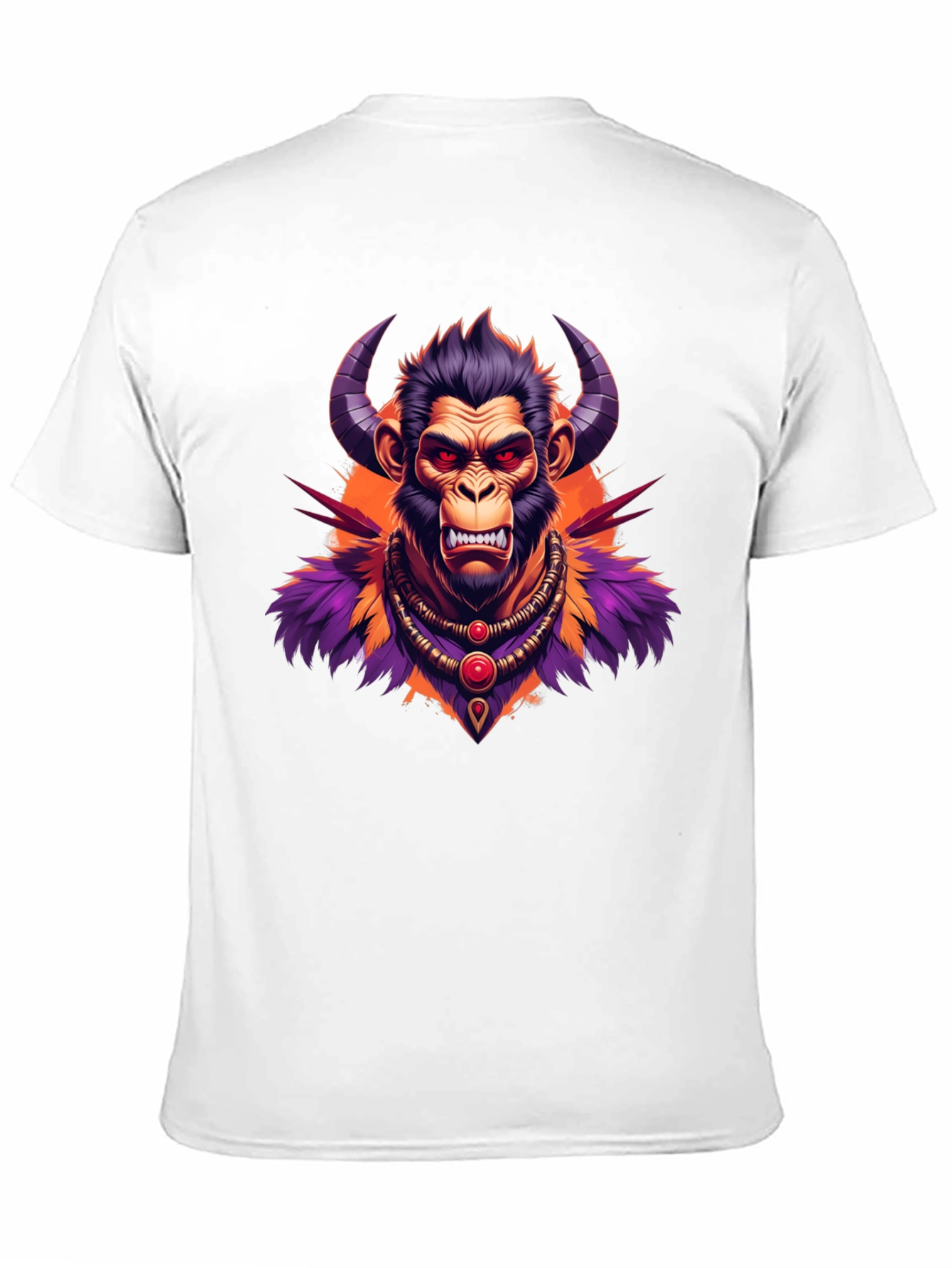 Horned Monkey Graphic Tee - Unique Ape Design