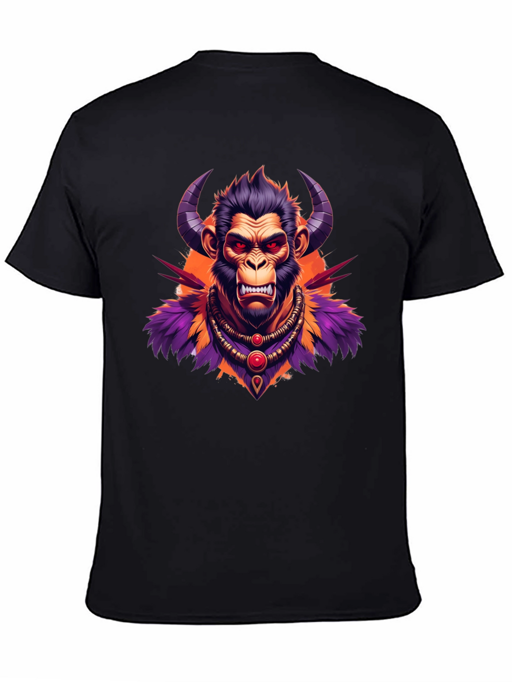 Horned Monkey Graphic Tee - Unique Ape Design