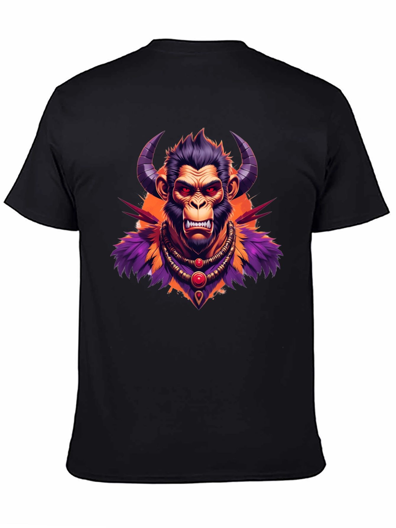 Horned Monkey Graphic Tee - Unique Ape Design