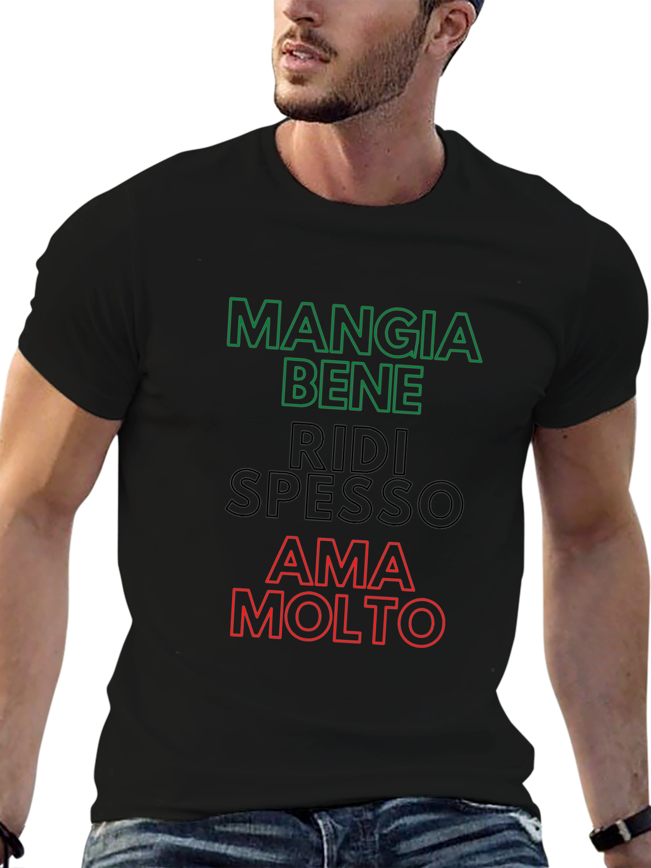 Eat Well Laugh Often Love Much - Italian T-Shirt