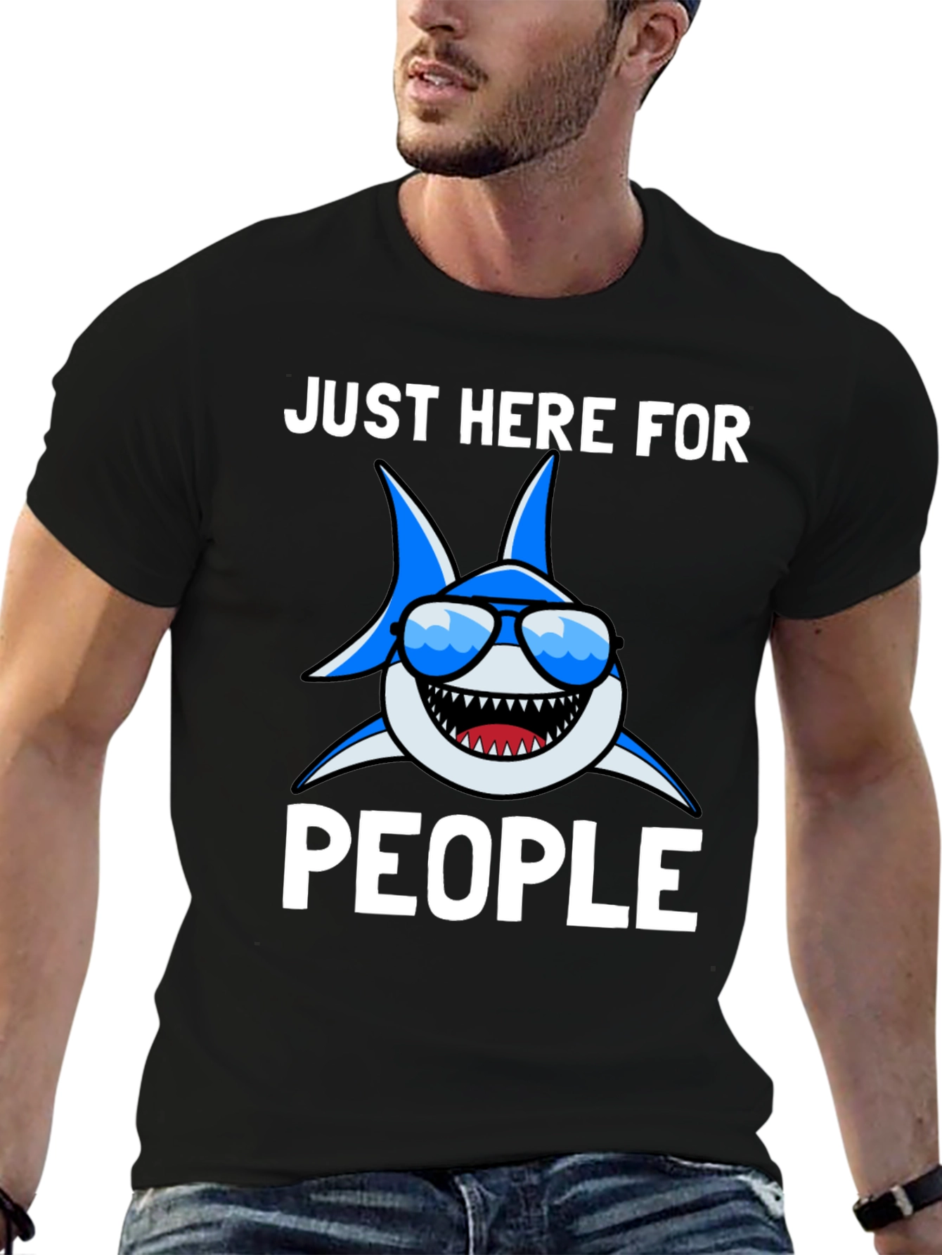 Shark Lover T-Shirt - Just Here for People