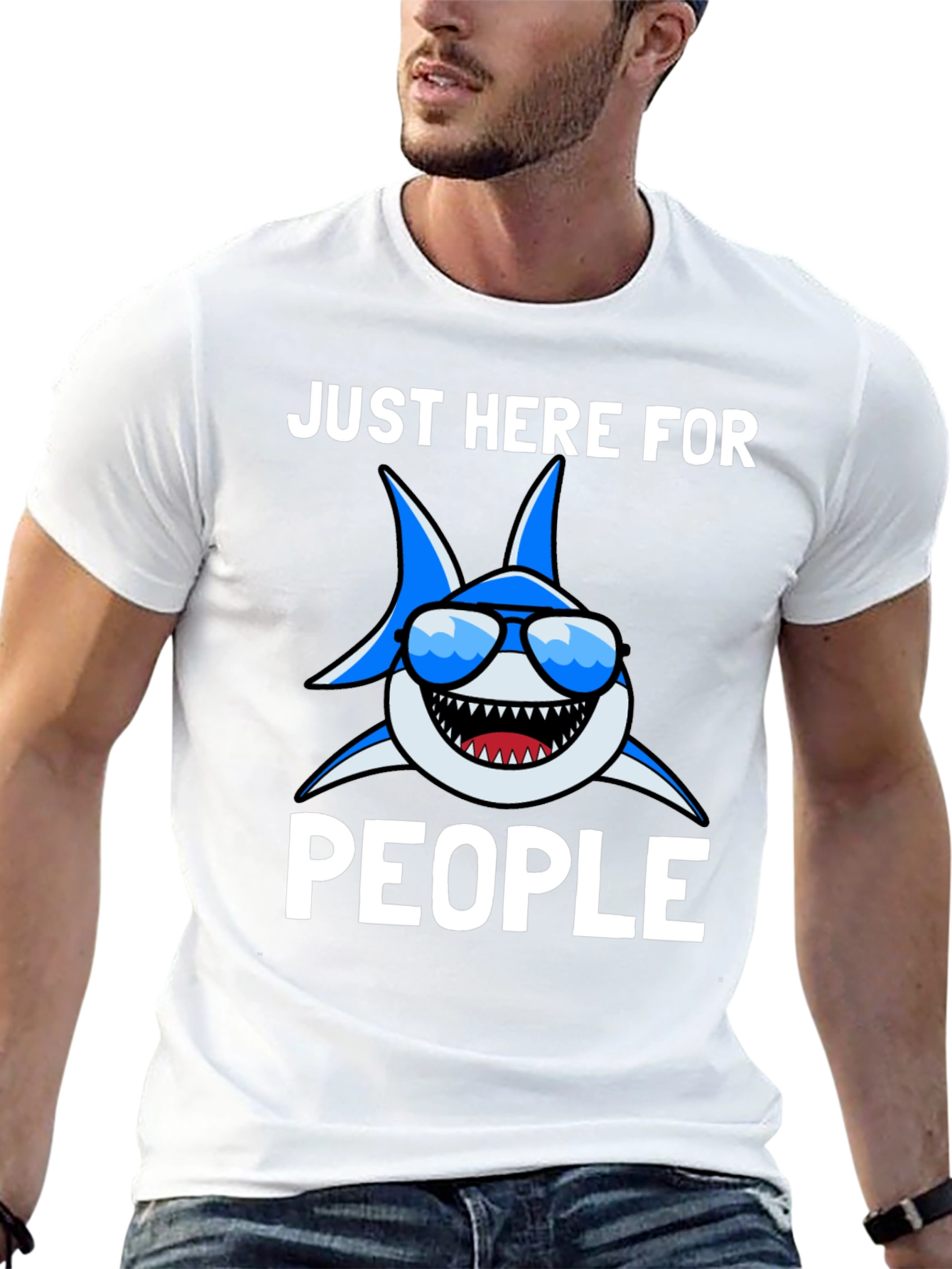 Shark Lover T-Shirt - Just Here for People