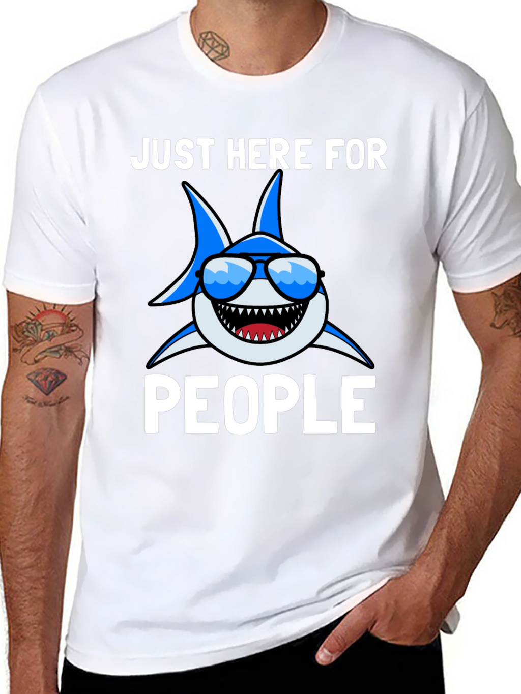 Shark Lover T-Shirt - Just Here for People