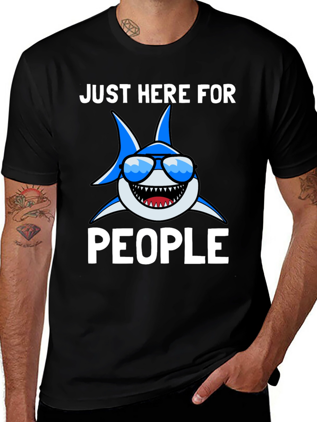 Shark Lover T-Shirt - Just Here for People