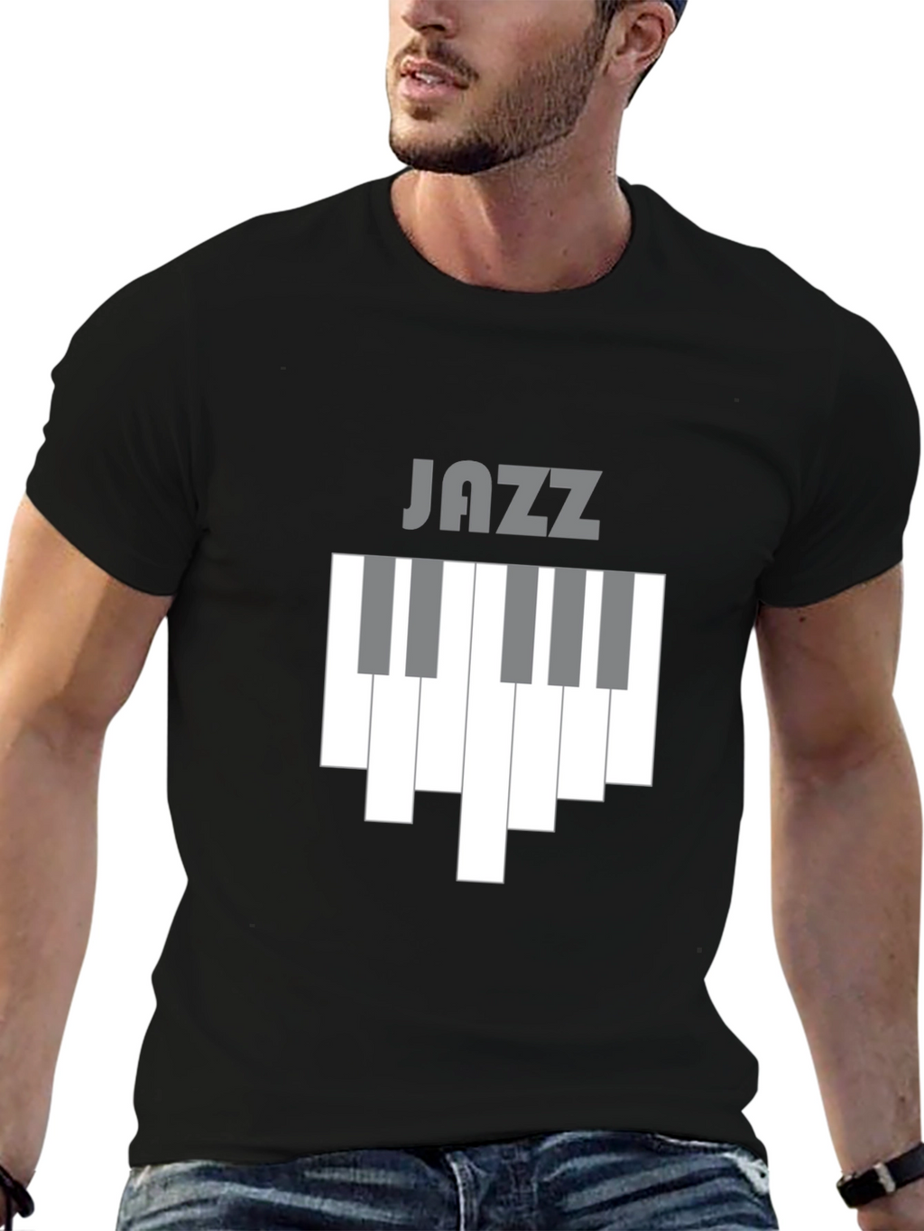 Jazz Piano Keys Graphic Tee - Black