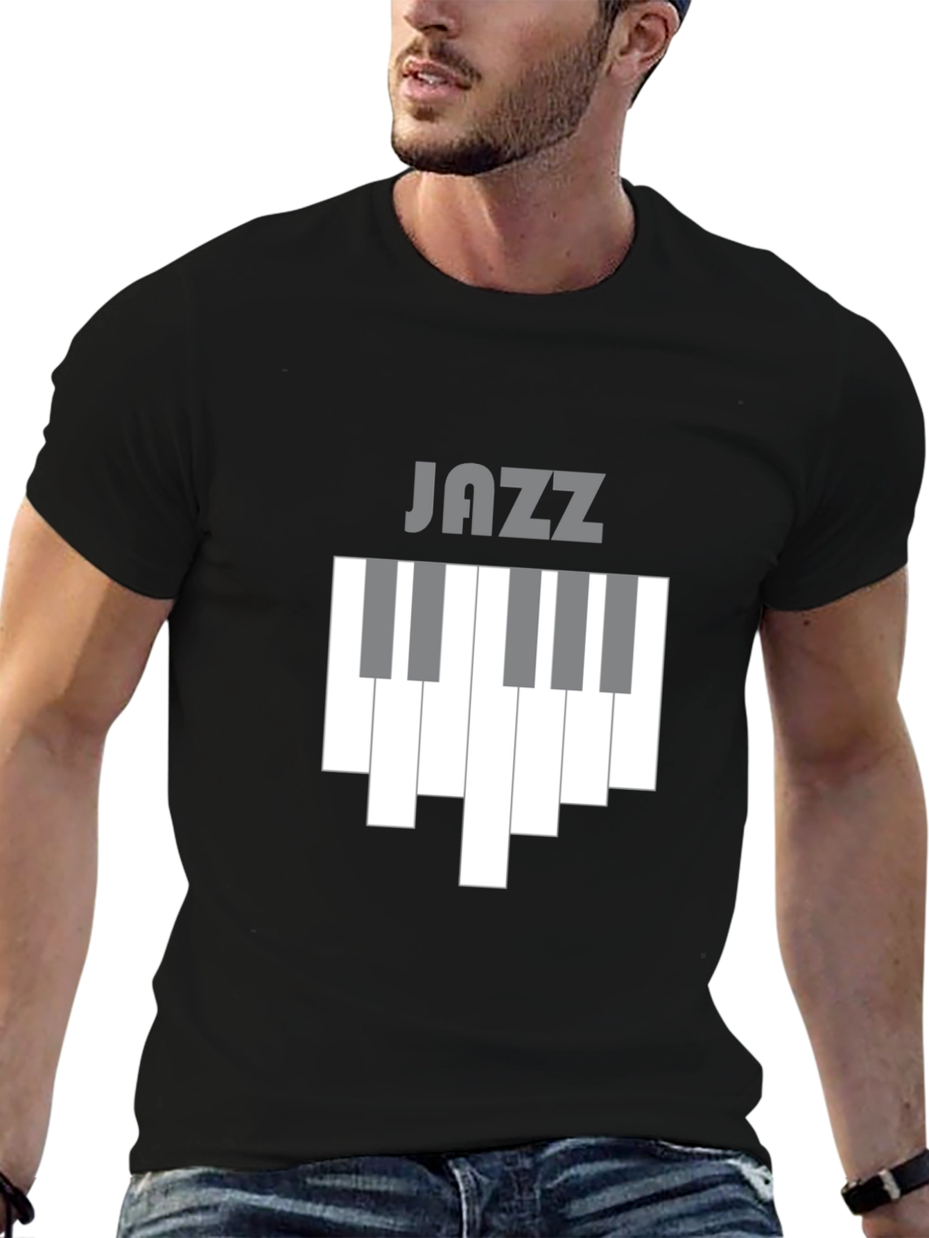 Jazz Piano Keys Graphic Tee - Black